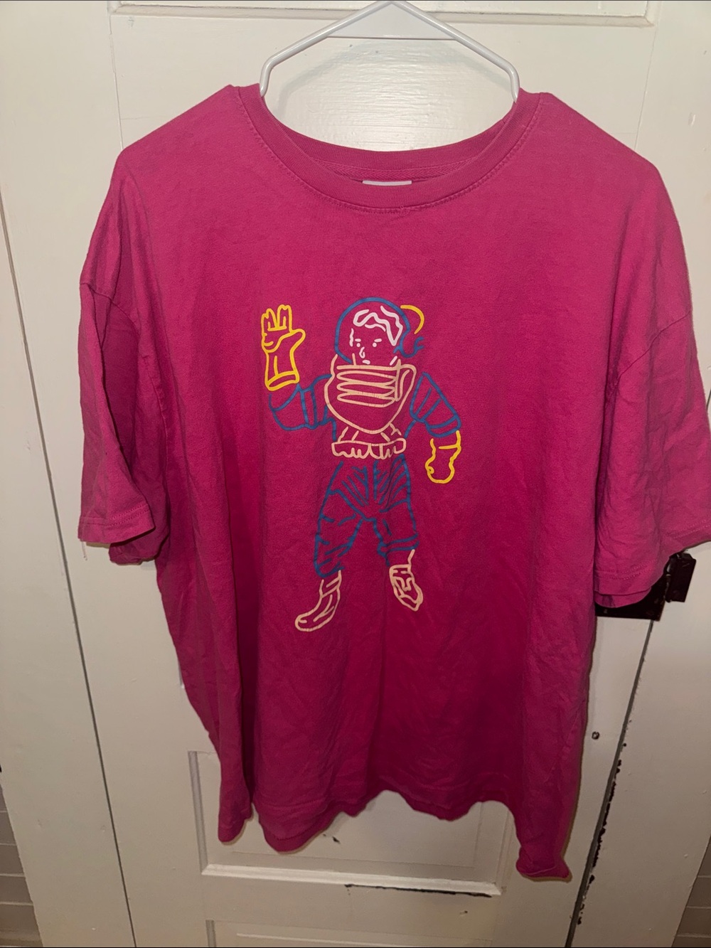 Billionaire Boys Club Magenta Tee with Neon Astronaut Graphic XXXL